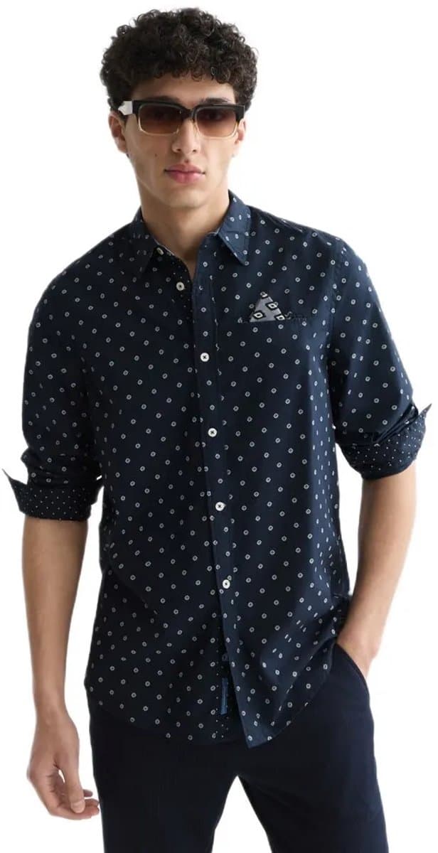 Scotch & Soda Printed Cotton Poplin Regular-Fit Shirt 184700-401