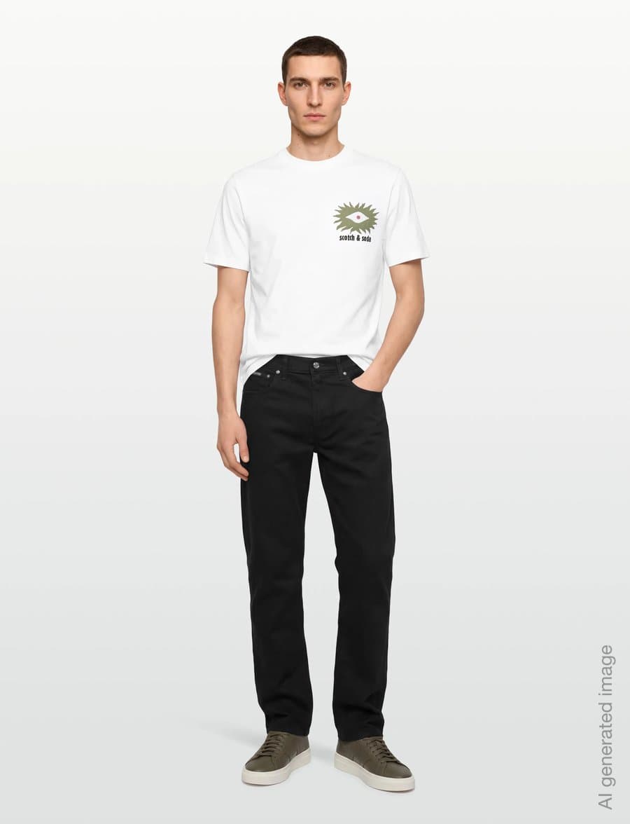 Front and back artwork relaxed-fit T-shirt