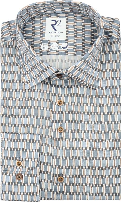 R2 Amsterdam Poplin print shirt