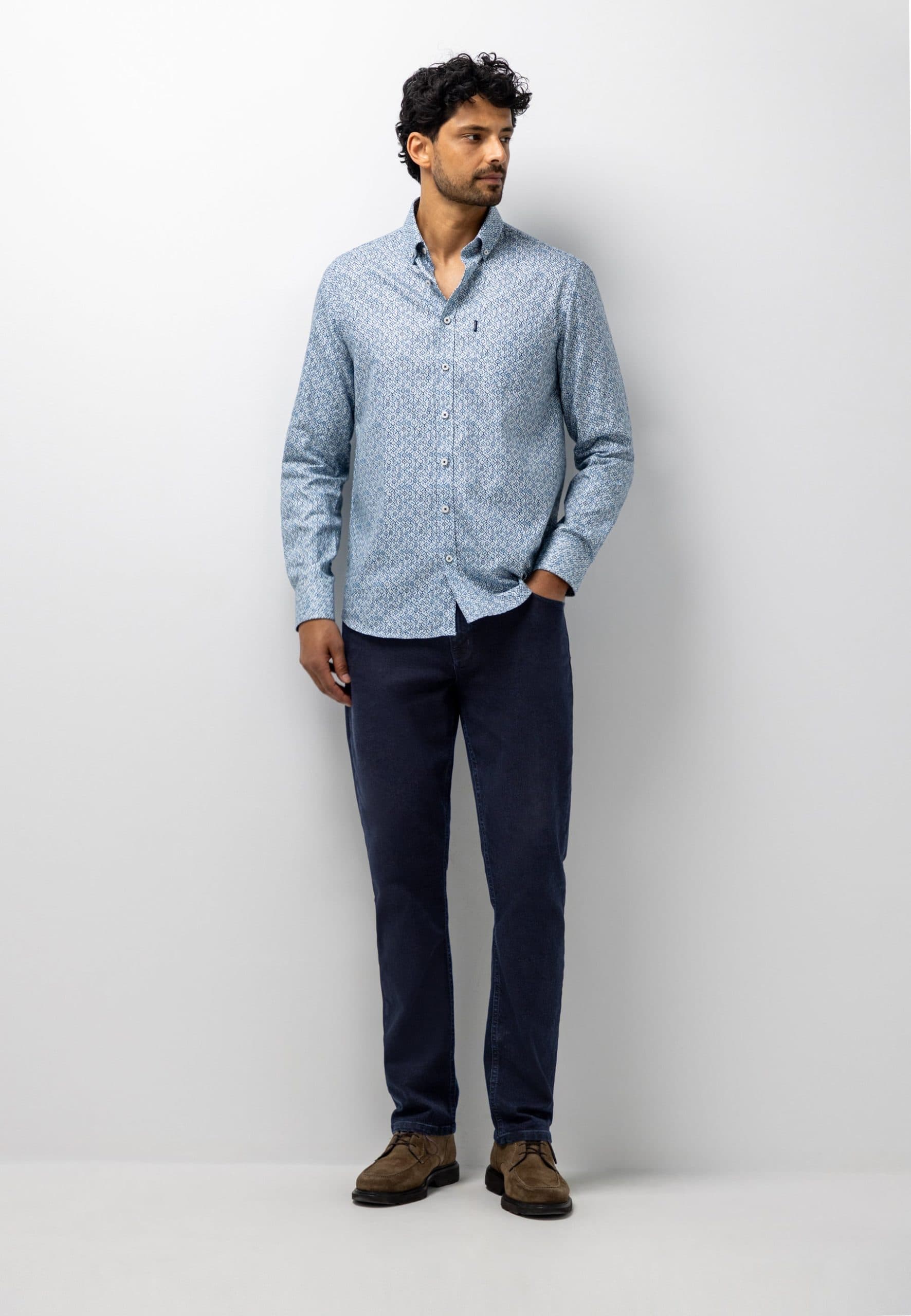 Overhemd met geometrische print 214-26218-5659