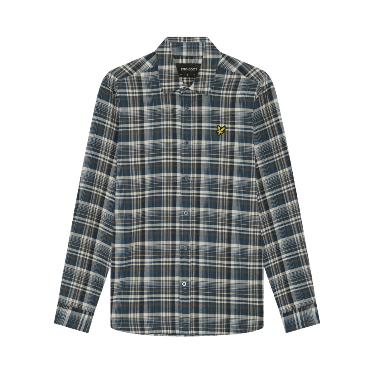 Lyle & Scott Offset Check Shirt – Aegean Blue