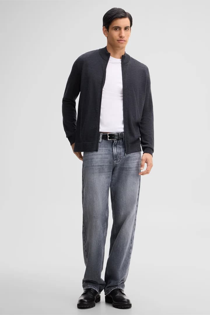 Strellson Marek merino vest met opstaande kraag