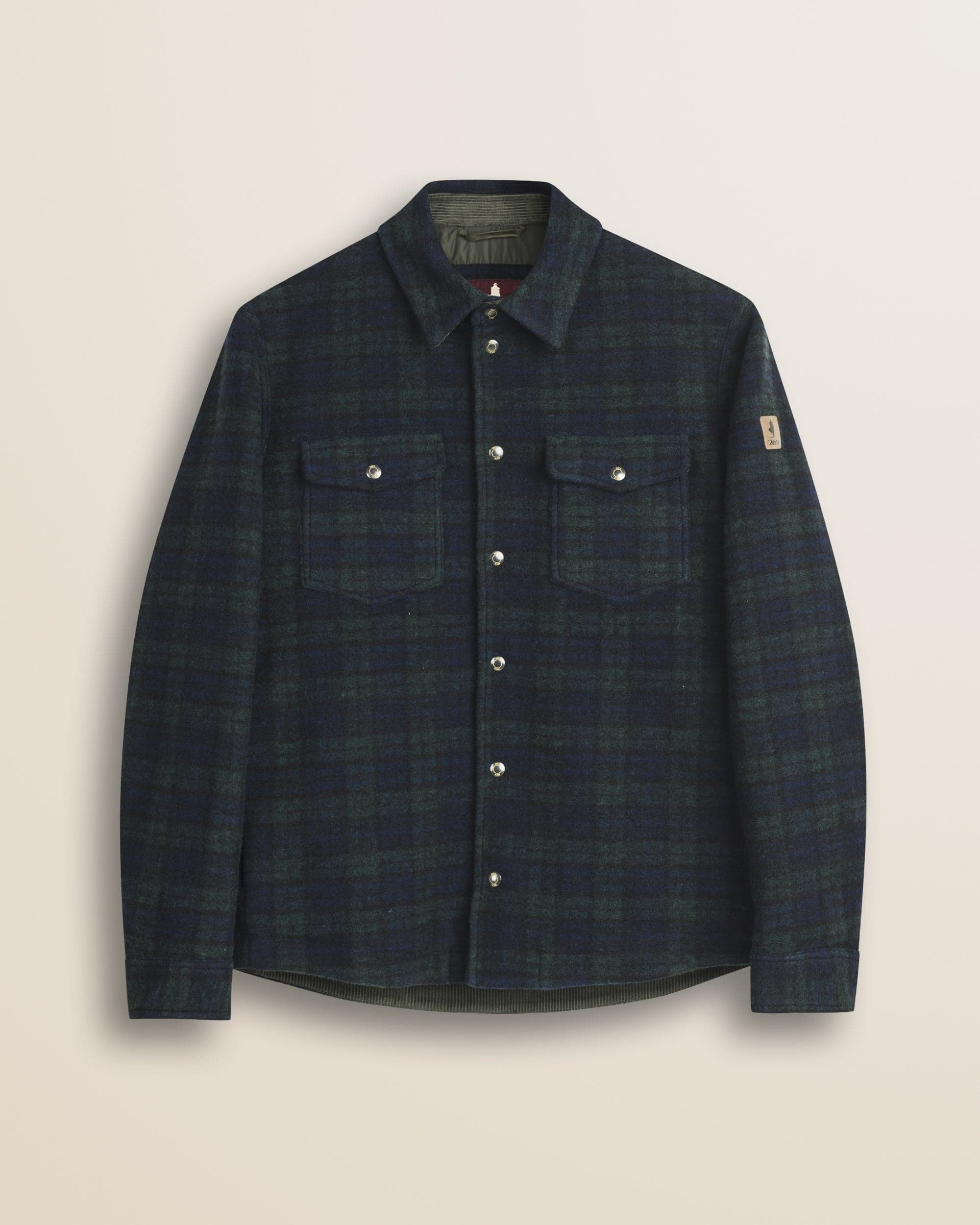 MCS Padded Melton Wool Check Peacoat - Black Watch Check