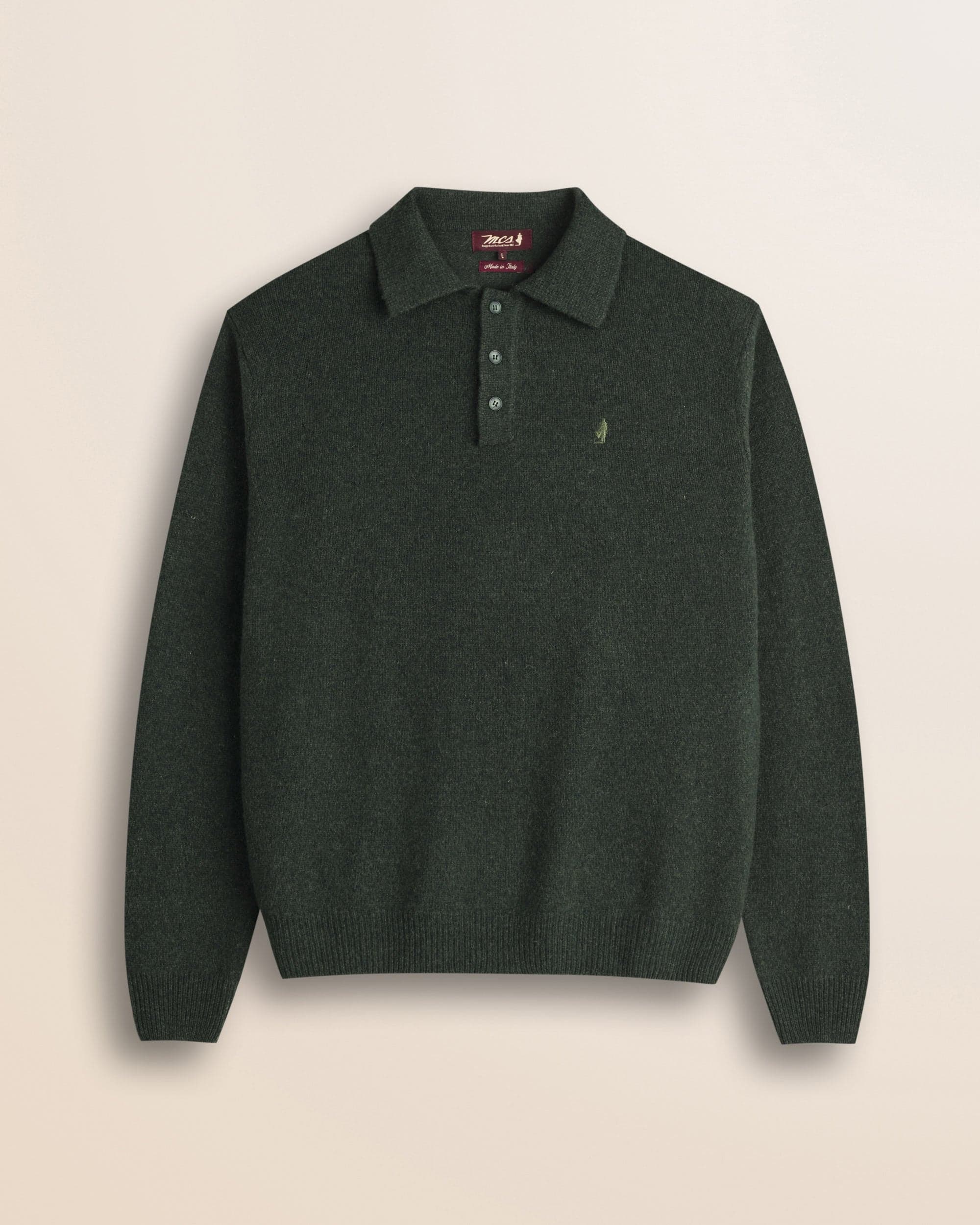 MCS Mouliné lambswool polo sweater