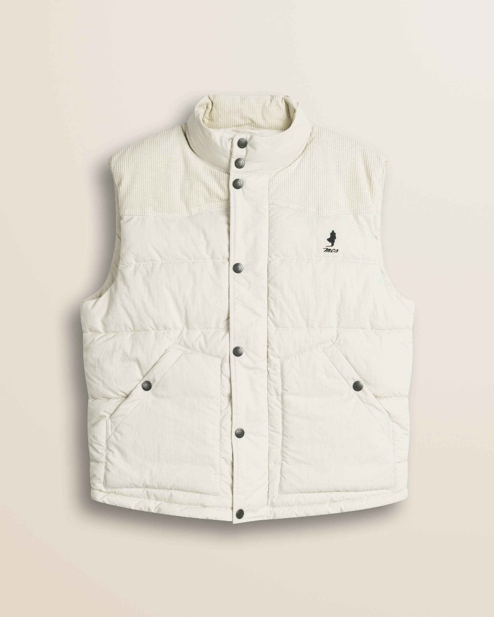 MCS Quilted Padded Ripstop Vest - Gardenia