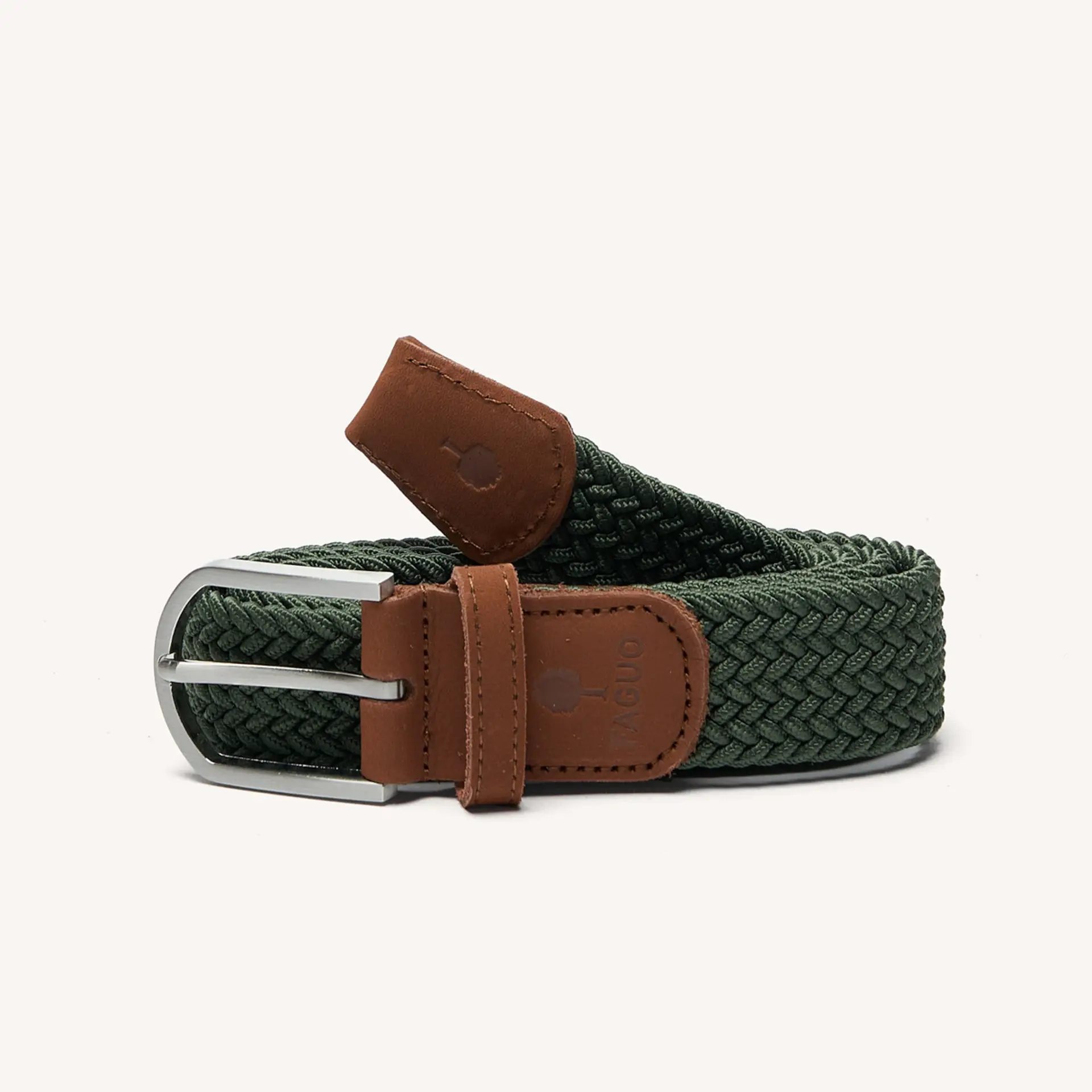 Gevlochten riem BELT, kaki en camel