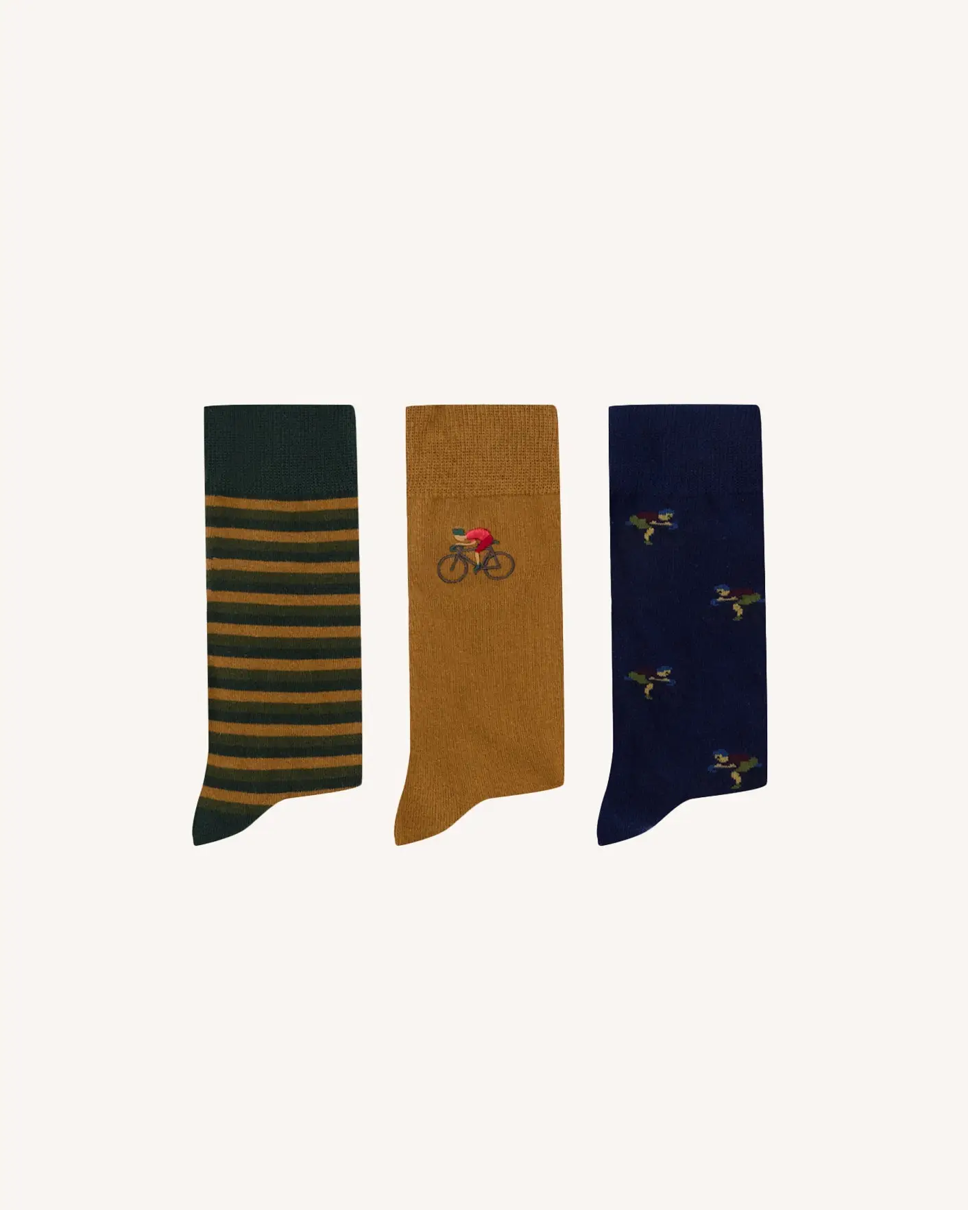 Set van 3 kaki-camel sokken (SOCKS X3)