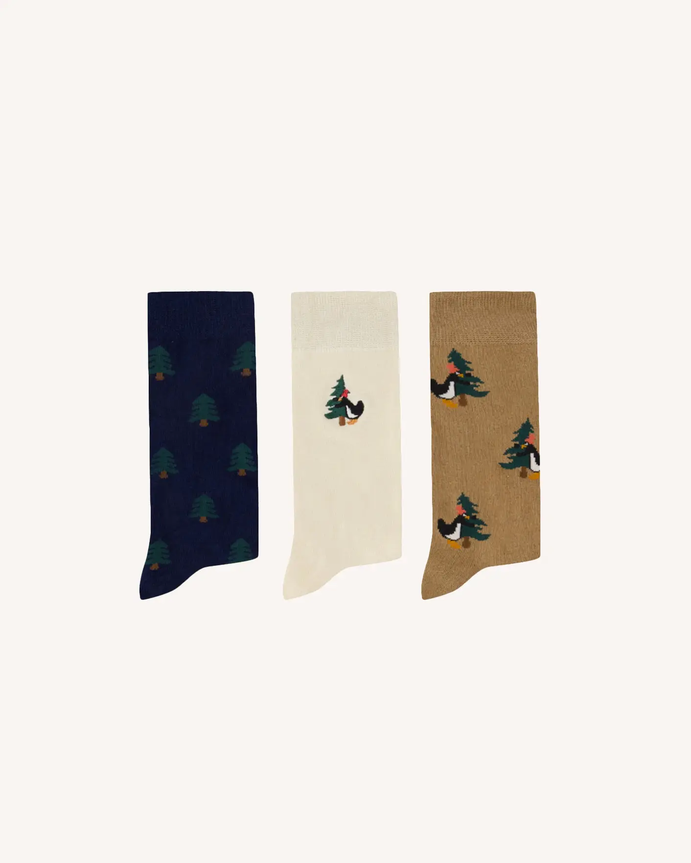 Pack of taupe and beige socks — SOCKS X3