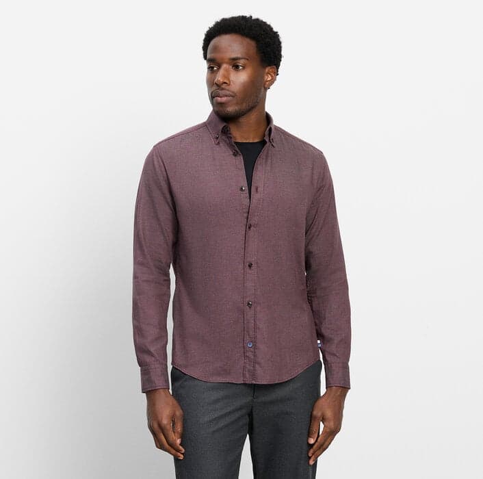 OLYMP Casual shirt, Regular Fit, button-down, Bordeaux