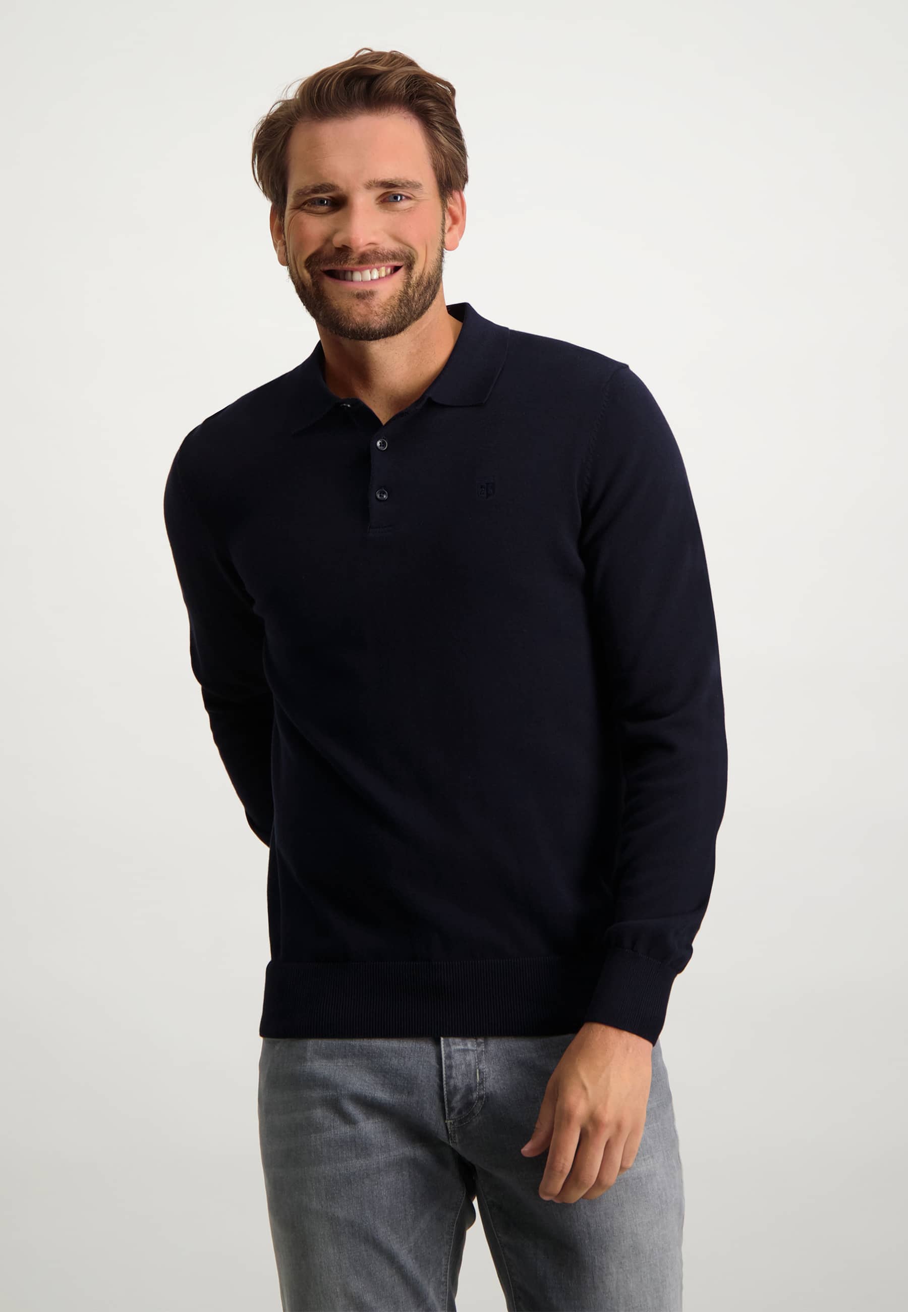 Pullover polo plain knit