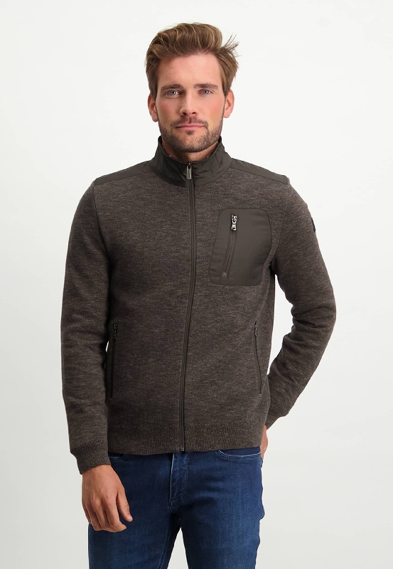 Cardigan plain zipper closure