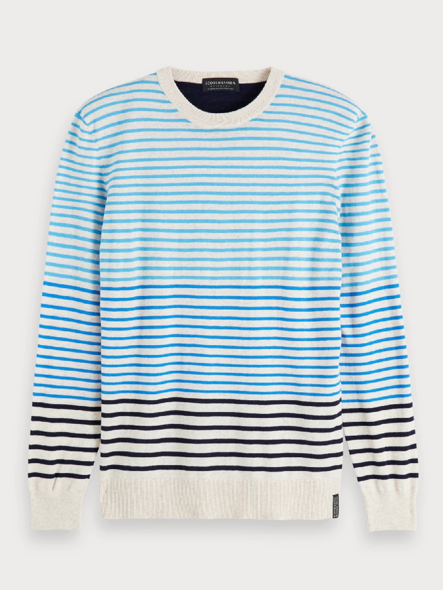 Striped pull crewneck