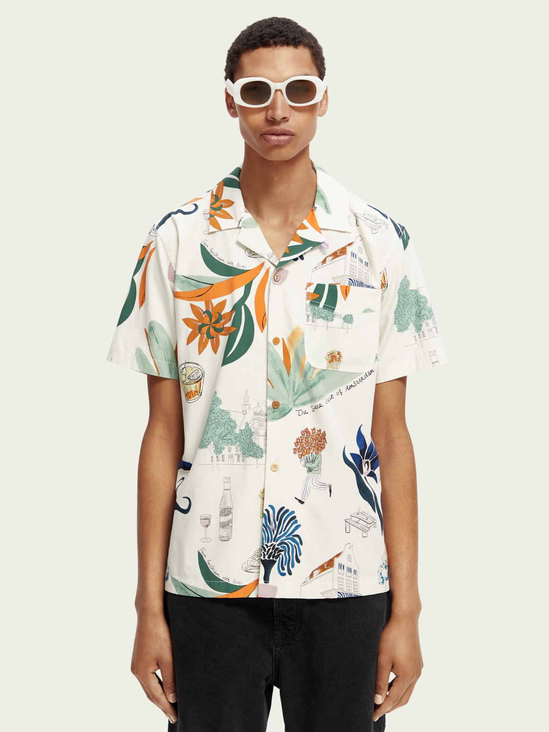 Allover printed hawaii shirt
