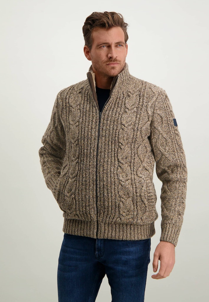Cable knit full zip