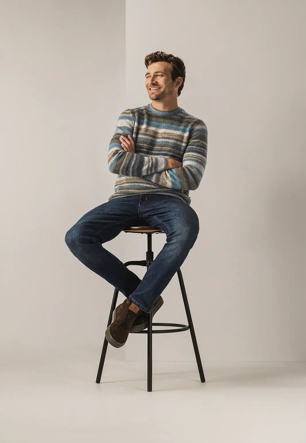 Crew-neck striped