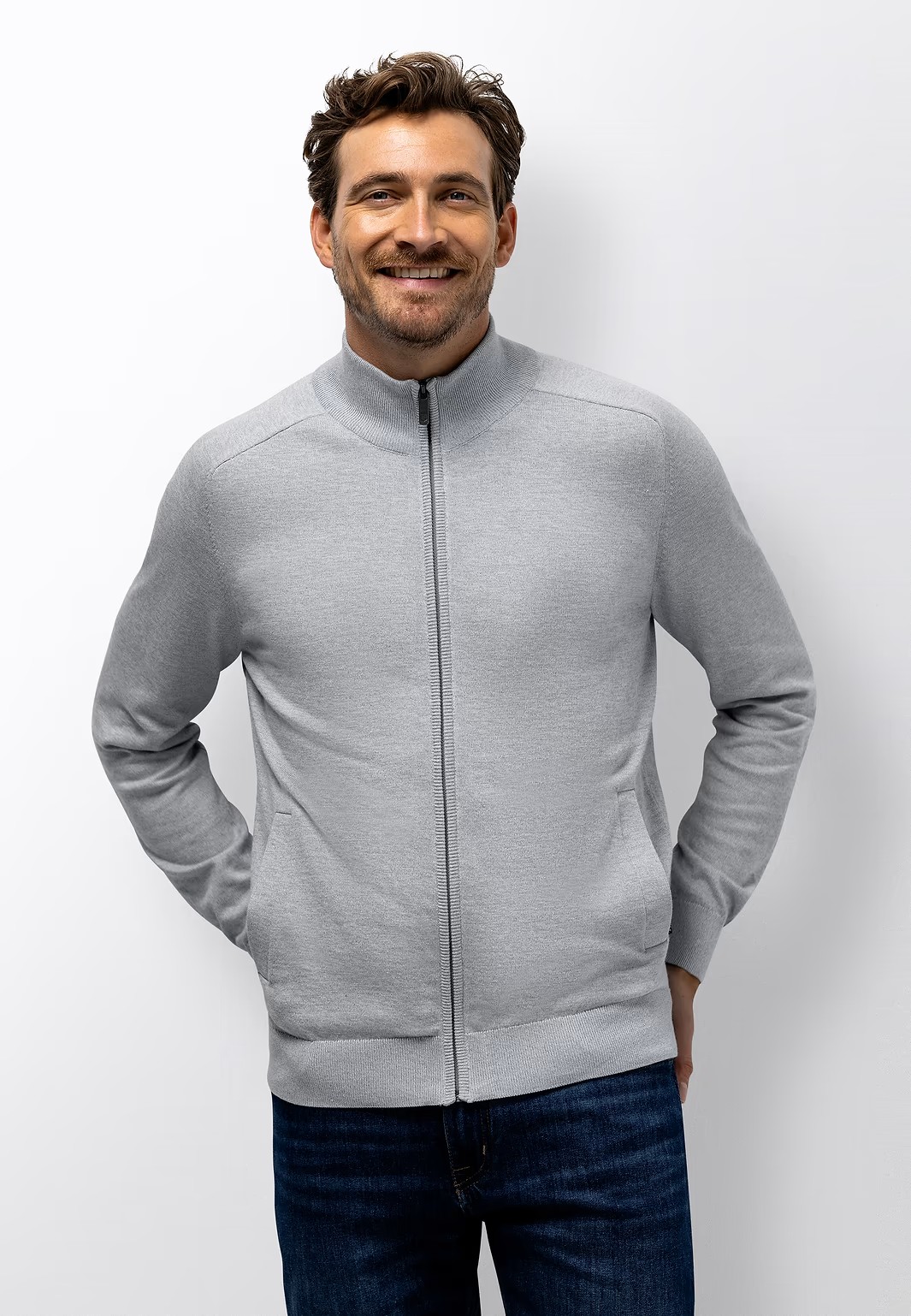 Mouline cardigan rits