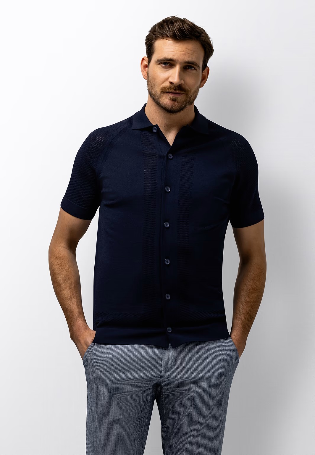 Knitted poloshirt ss