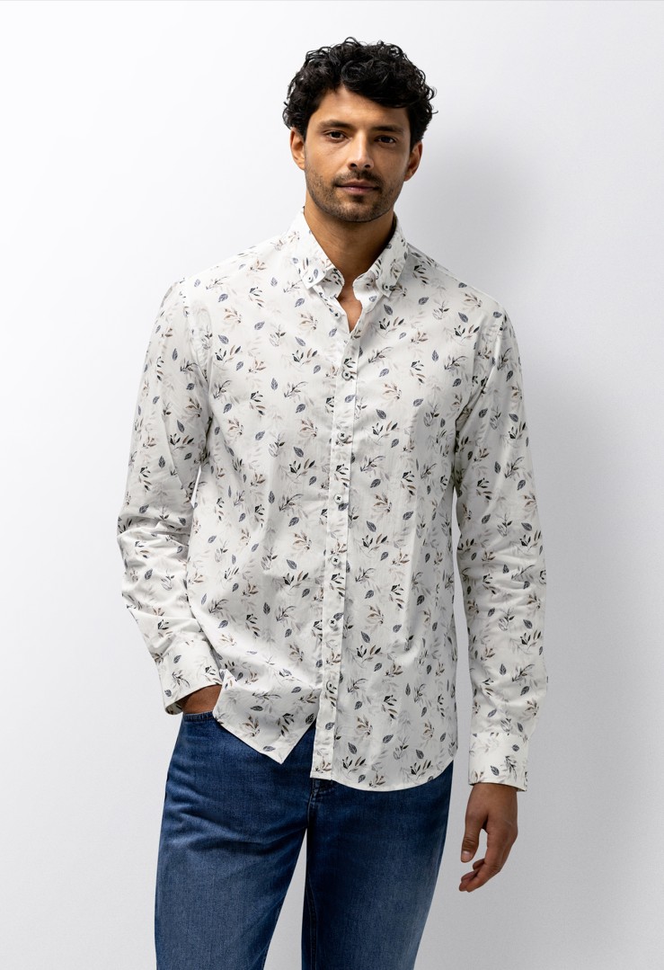 Poplin print ls bd